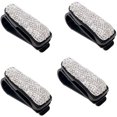 thumbnail image 1 of 4 Uds Bling Clip de sujeción para coche estuches para gafas soporte de almacenamiento de diamantes de imitación estilo de coche visera portátil gafas de sol soporte para gafas (blanco), 1 of 5