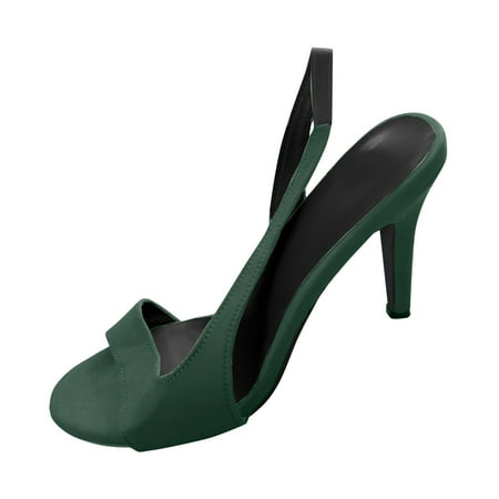 

2024 Womens Sandals Spring New Large Size Foreign Trade Shoes Simple Style Wide Strip Back Trip With Fine Heel High Heels Sandals Women Stylish