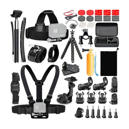 Koah KO-10085441 Waterproof 50-In-1 Action Camera Accessory Kit GoPro, Black