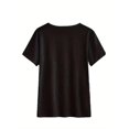 thumbnail image 2 of T-Shirt de la Saint-Patrick pour Femmes - 100 % Polyester Manches Courtes Col Rond avec Appliqué et Imprimé Alphabet, Haut d'Été Décontracté, 2 of 6