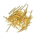 thumbnail image 1 of 100 conectores rectos para joyería, ideales para crear dijes y manualidades. Color oro/negro., 1 of 4