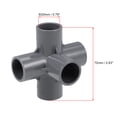thumbnail image 2 of 5-Way Elbow Pipe Fitting,Furniture Grade,1/2-inch Size Tee Corner Fittings Gray 10Pcs, 2 of 3