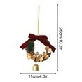thumbnail image 6 of Christmas Bell Ornaments, Gold Christmas Bells, Christmas Tree Wreath Bow Christmas Ribbon Bows with Bells Velvet Pine Cone Bow Christmas Tree Hanging Ornaments 10x4inch A, 6 of 6