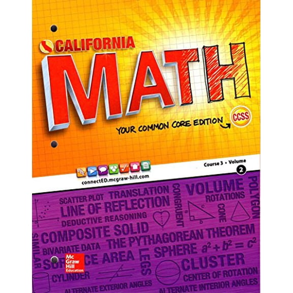 Pre-Owned California Math Your Common Core Edition Course 3 Volume 2 by Carter (Paperback)