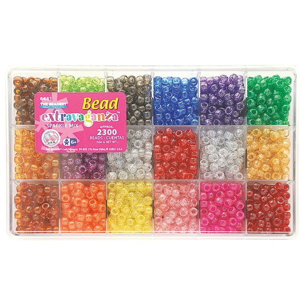 The Beadery All Sparkle Color Multi Giant Bead Box, 2300 Plastic Beads