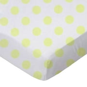 SheetWorld Fitted 100% Cotton Percale Play Yard Sheet Fits BabyBjorn Travel Crib Light 24 x 42, Neon Yellow Polka Dots