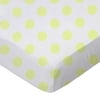 SheetWorld Fitted 100% Cotton Percale Play Yard Sheet Fits BabyBjorn Travel Crib Light 24 x 42, Neon Yellow Polka Dots