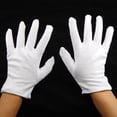 thumbnail image 3 of Guantes de ceremonia de trabajo blancos de algodón 12 Uds guantes de prueba de calidad de joyería de dedo de protección elástica fina Inevent JJ12598-00, 3 of 4