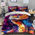 thumbnail image 2 of 3 Pieces Duvet Cover Set-Abstract 3D Anaconda- 3D Print Bedding 1 Duvet Cover 2 Pillowcases Natural Animals Comforter Set Soft Breathable for Boys Girls Children Duvet Set 9B54ANI13, 2 of 6