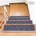 thumbnail image 4 of 15pcs 8x30in Carpet Stair Treads for Wooden Steps, Indoor Peel & Stick Stair Treads Carpet Runner Mats Staircase Step Rugs Stair Grip, Grey, 4 of 10