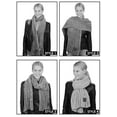 thumbnail image 4 of C.C Women's Ultra Soft Chenille Ribbed Thick Warm Knit Shawl Wrap Scarf-Dark Purple, 4 of 4