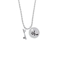 thumbnail image 2 of Delight Jewelry Silvertone Baseball Bat and Ball Silvertone Script Initial Disc - K - Charm Necklace, 20"+3", 2 of 4