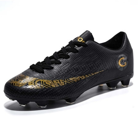 Mens Soccer Cleats Youth Boys Girls Athletic Turf Football Shoes Competition Training Football Boots Student Cleats Sneaker Shoes Gripping Power Athletic Shoes Balck 42