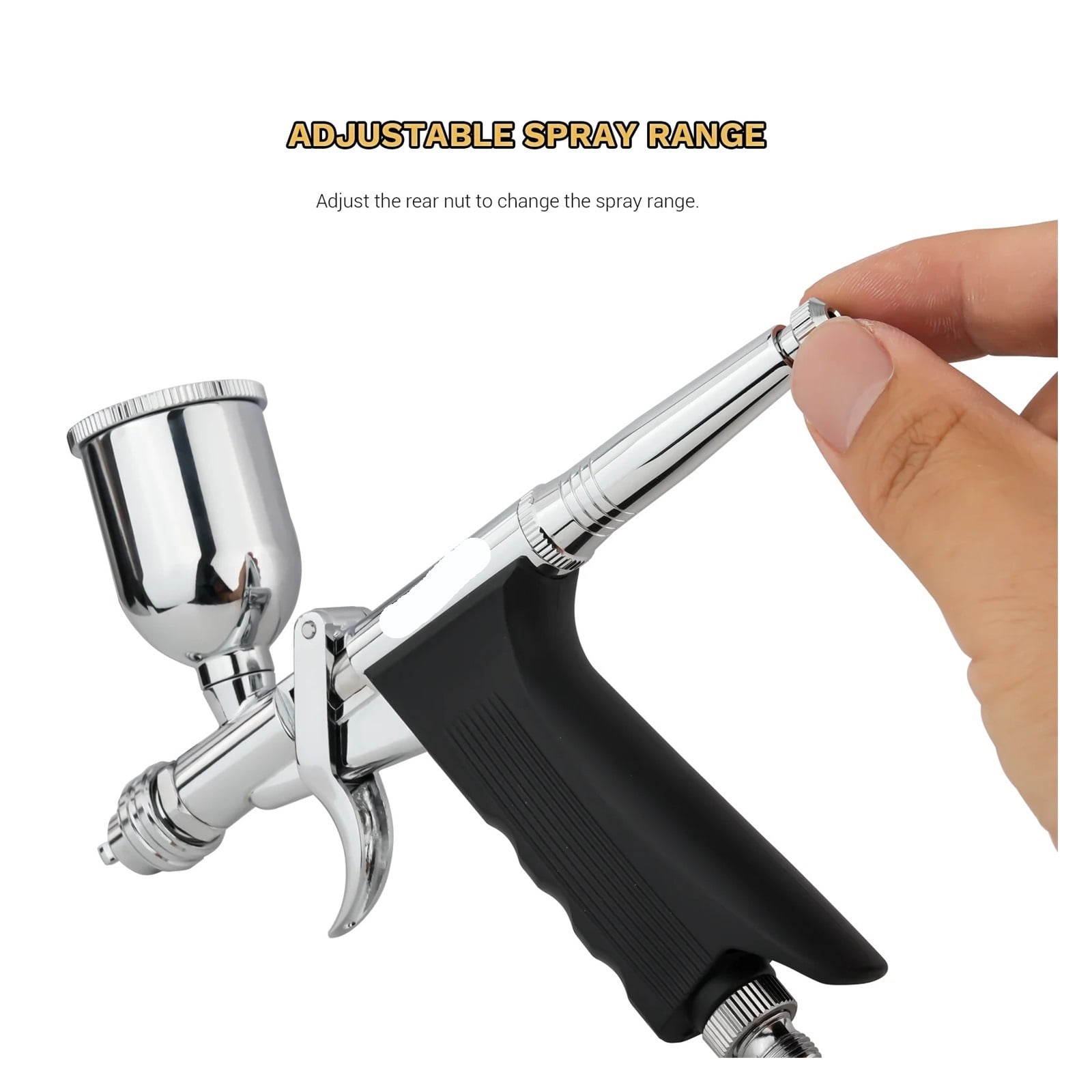 -Feed Dual-Action Pistol Grip Airbrush Trigger-type Fan Spray Air Brush 0.3mm/0.5mm 15CC Fluids Cups For Car Model DIY ,Easy to Clean