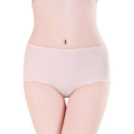 

S-4XL Large Size Briefs Womens Underpants Solid High Waist Woman Panties Soft Breathable Summer Female Intimates(Shallow Color Of Skin L)