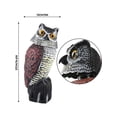 thumbnail image 5 of Dewadbow Realistic Owl Decoy Rotating Head Bird Pigeon Crow Scarer Scarecrow, 5 of 6
