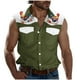 thumbnail image 1 of Camisas de Cuello para los Hombres de Moda Casual Imprimir Turndown Cuello sin Mangas Bolsillos Deportivos Tanque, Ligero Top de Verano, 1 of 5