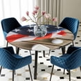 thumbnail image 5 of Elastic Fitted Round Tablecloth, American Flag Golf Waterproof Stretch Table Cover for 36"-44" Tables, 4th of July Farmhouse Vintage Wood Grain Washable Outdoor Tablecloths for Patio, Picnic, Camping, 5 of 9