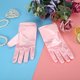 thumbnail image 4 of Guantes de satén para niñas, guantes con lazos de vestir de princesa para fiesta de actuación, boda (rosa S), 4 of 7