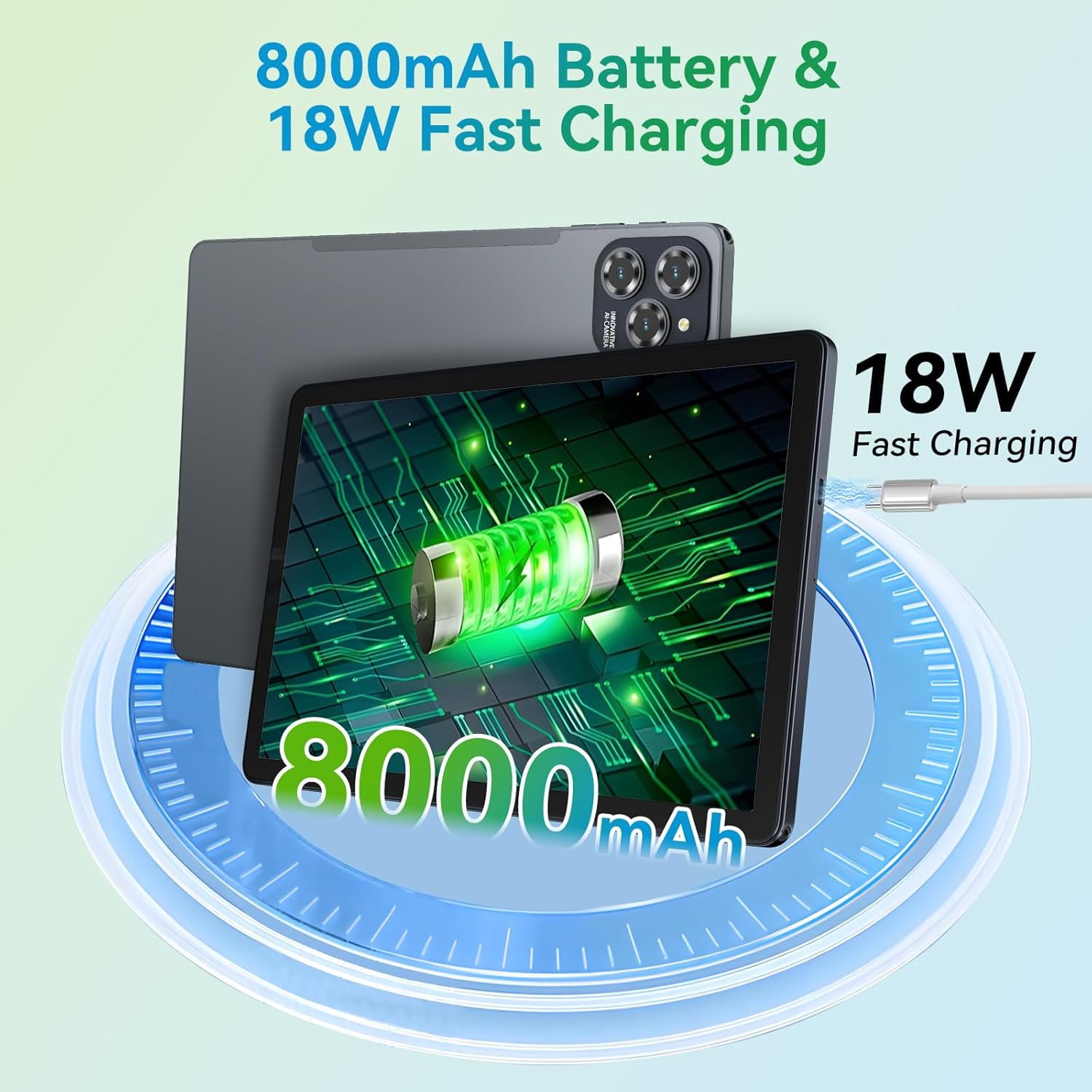 Android 15 Tablet with 11 Inch FHD Display, 24GB RAM 256GB ROM /2TB TF, T615 Octa-Core AI Tablets, 8000mAh/18W Fast Charge, 5G WiFi & 13MP Camera, TÜV Certified Netflix HD for Streaming/Gaming