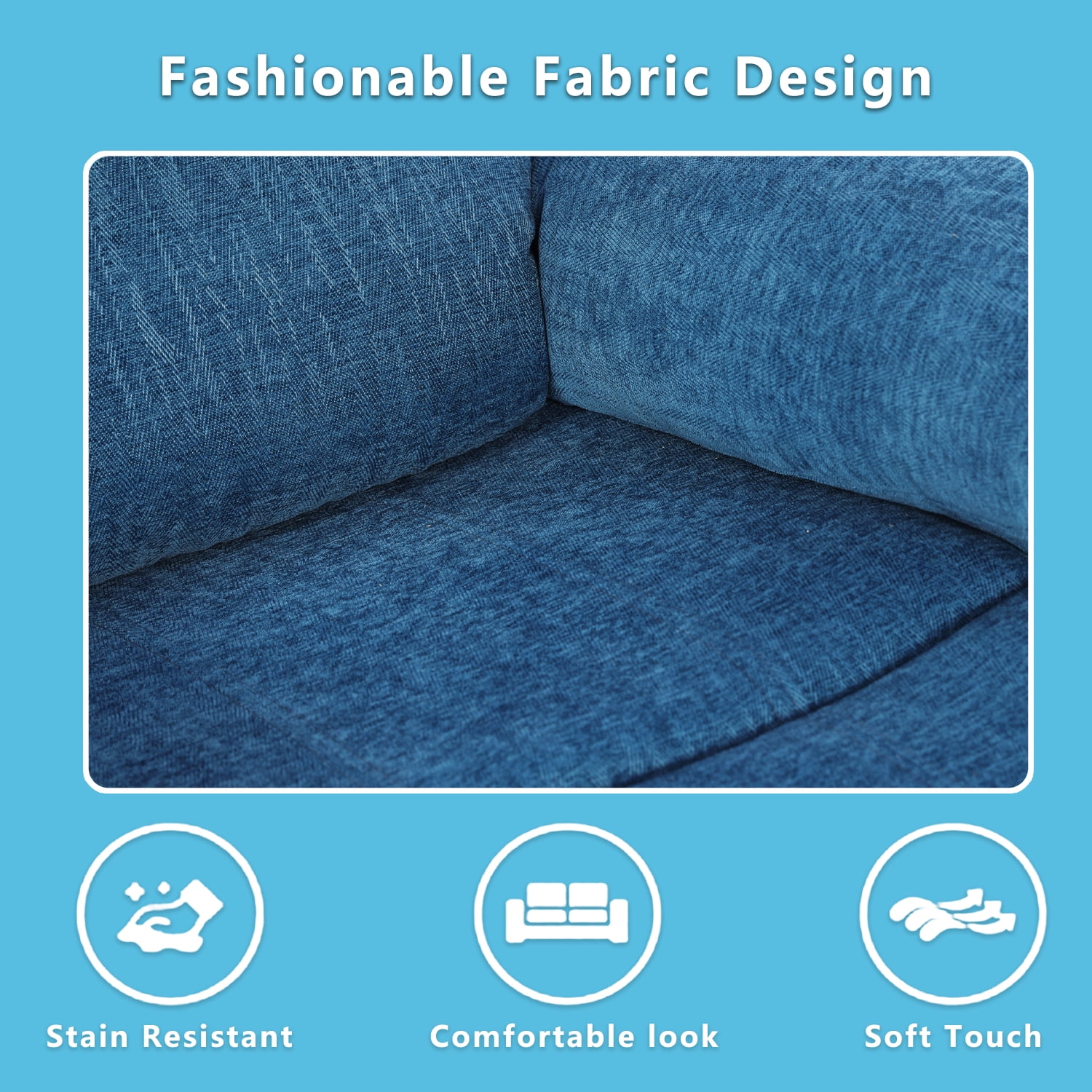 TrumanPick Manual Leather Recliner Chair,Overstuffed reclining Armchair Home Theater Sofa Recliner for Living Room,Linen Blue