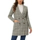 thumbnail image 1 of Abrigo de doble botonadura de manga larga con solapa de cuadros para mujer Chic Inspire L Beige, 1 of 6