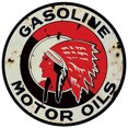 thumbnail image 1 of Placa Metal Vintage Con Pintura Hierro Letrero Pared Gasolina India (30x30cm), 1 of 9