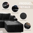 thumbnail image 6 of Hobestluk 108" L-Shape 3 Seat Modular Sectional Sofa, Boneless Design with Oversized Chaise for Living Room, Right Facing, Black, 6 of 9