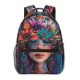 thumbnail image 1 of Disketp Bohemian Colorful Flower Woman Mochila Estampada para Hombre y Mujer – Mochila Ligera Clásica con Múltiples Bolsillos para Universidad, Trabajo y Viajes-One Size, 1 of 5
