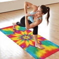 thumbnail image 6 of Tie Dye Colorful Flower Pattern Hot Yoga Mat Towel Non Slip for Hot Yoga - Quick-Drying Yoga Mat Cover with 4 Corner Pockets with Travel Bag - Hot Yoga Towel Non Slip 70"x26", 6 of 6