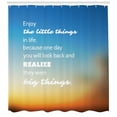 thumbnail image 3 of Ambesonne Saying Shower Curtain, Slogan on Blurry Backdrop, 69"Wx84"L, Orange Blue White, 3 of 3