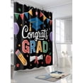 thumbnail image 3 of Fsddascl Colorful Graduation Shower Curtain Set - Standard 72" x 72" Washable Bathtub Curtain with 12 Hooks, Funny Words Modern Art Waterproof Fabric Stall Shower Curtains for Bathroom/Bathtub Décor, 3 of 6