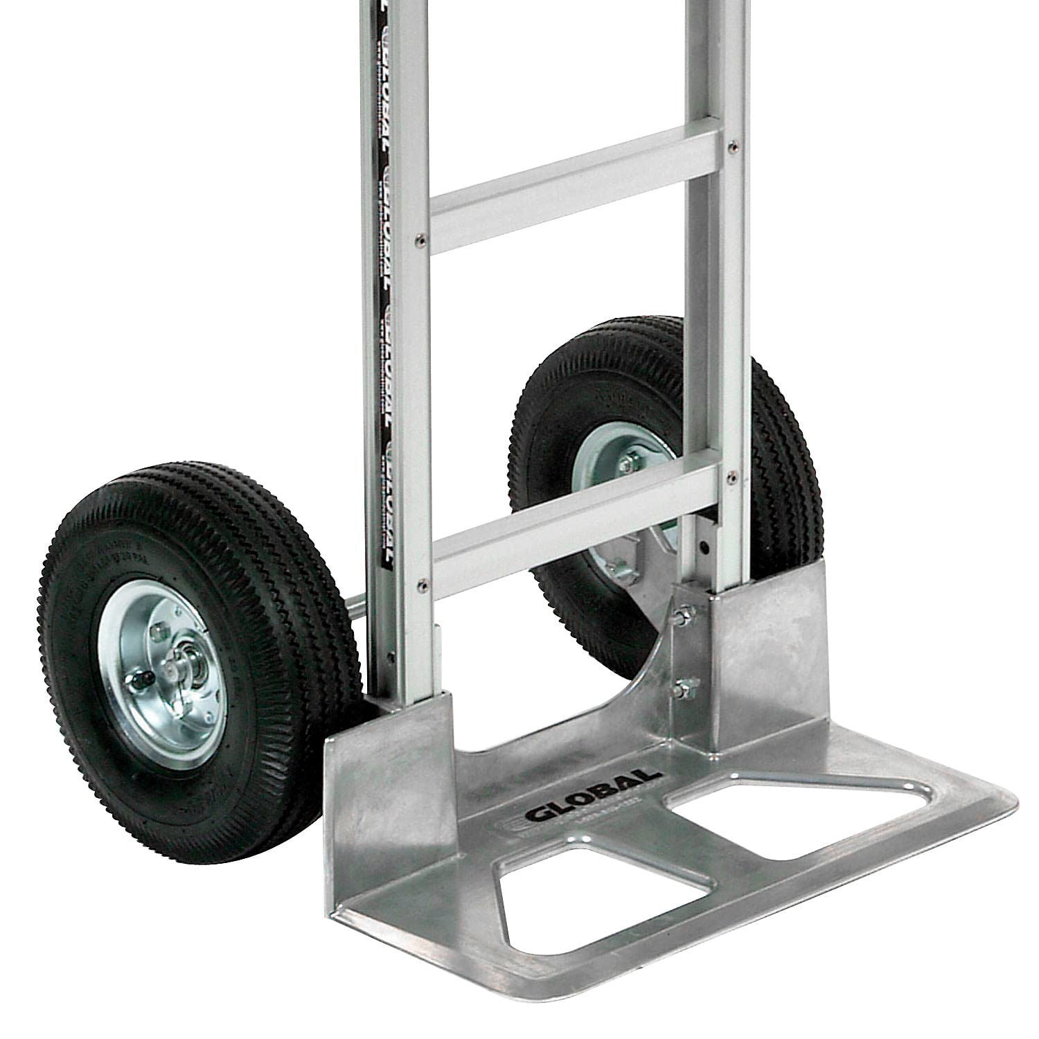 Aluminum Hand Truck Curved Handle, Pneumatic Wheels