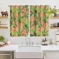 thumbnail image 2 of Palm Tree Tropical Kitchen Curtains 63 Inch Length, Pink Summer Green Botanical Grommet Top Bedroom Living Room Curtains, Light Filtering Cafe Curtain Drapes 2 Panels Set 104''x63'', 2 of 9