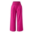 thumbnail image 5 of ZMHEGW High Waist Wide Leg Palazzo Pants for Women Smocked Elastic Waist Loose Comfy Casual Pajama Pants Pockets, 5 of 6