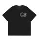 thumbnail image 1 of Camiseta holgada informal de manga corta para hombre con estampado de letras plateadas de edición limitada de Cole Buxton London versión alta107 negro, 1 of 4