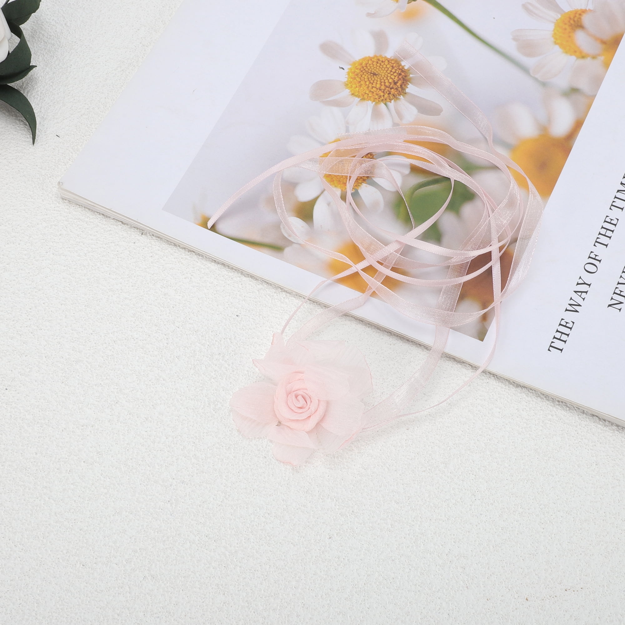 Unique Bargains Flower Choker Necklace in Pink Color 1Pc