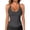 Grey, variant on Women's V Neck Ribbed Racerback Tank Tops Fixed Thin Strap Form Fitting Longline Solid Color Workout Yoga Layering Camis(Blue, S)