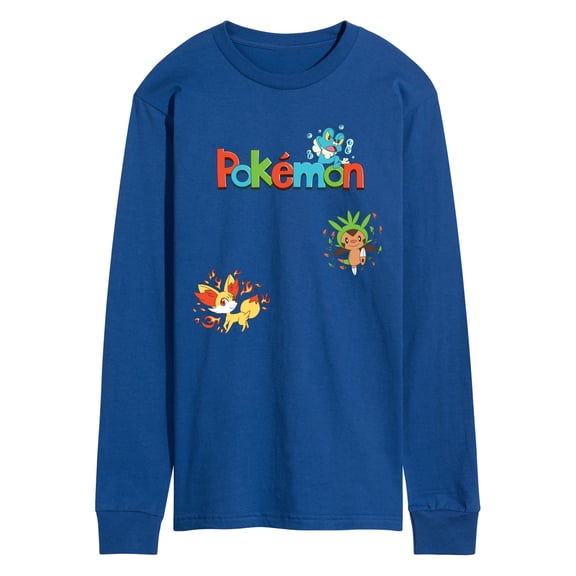 Pokémon - Chespin, Fennekin, Froakie  - Men's Long Sleeve Graphic T-Shirt