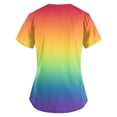 thumbnail image 4 of Hearthz S-5XL Tie-Dye Gradient Womens Scrub Tops Printed Plus Size Scrubs Shirt V Neck Short Sleeve Nurses Working Uniforms with Pocket, 4 of 5