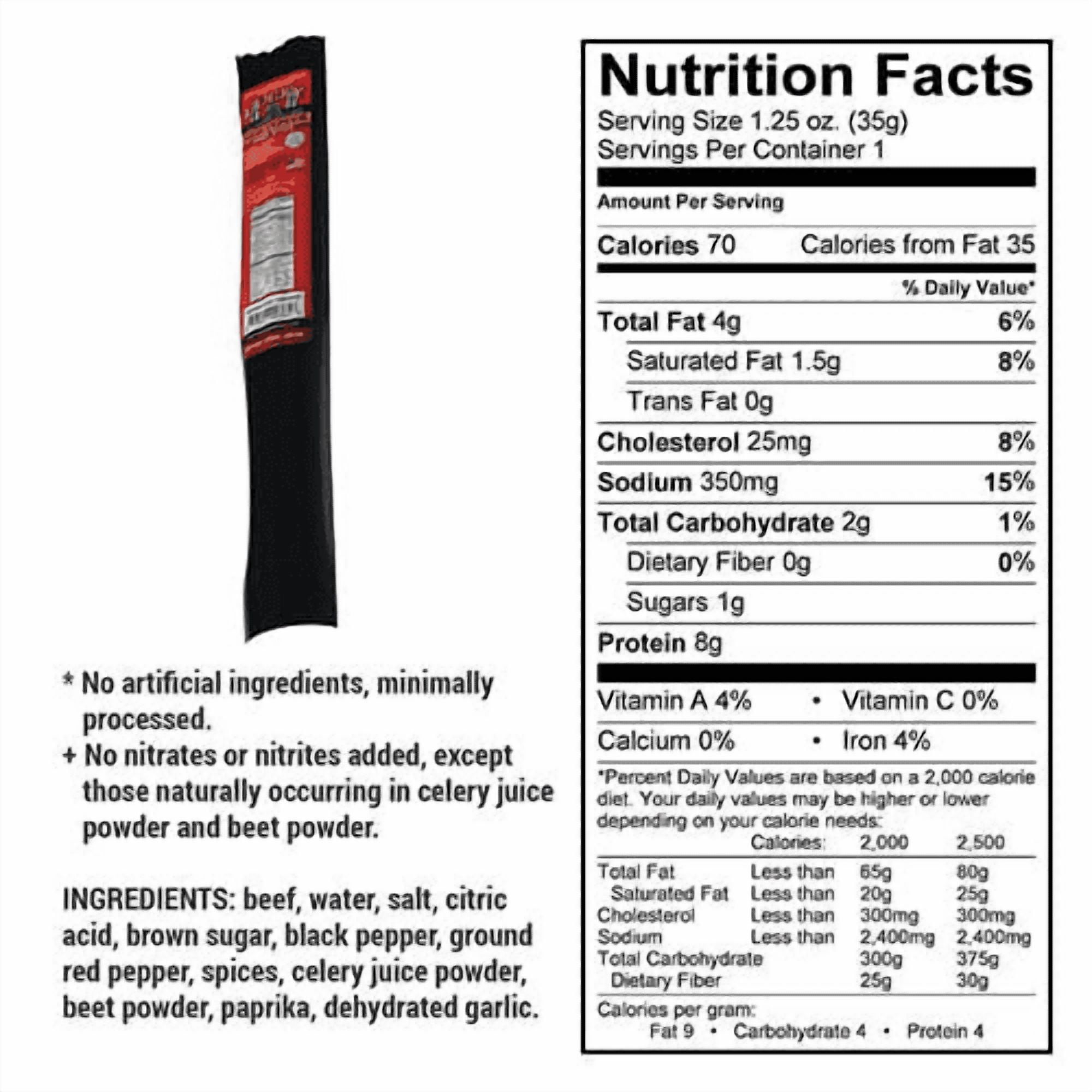 Nebraska Star Beef Lucky Jerky Red Pepper High Protein Snacks, 24 Pack, 1.25 oz