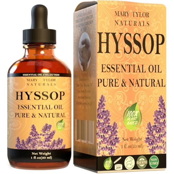 Hyssop Essential Oil (1 oz), Premium Therapeutic Grade, 100% Pure and Natural, Perfect for Aromatherapy, Relaxation, Improved Mood and Much More by Mary Tylor Naturals