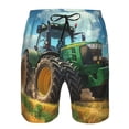 thumbnail image 3 of Balery Green Tractor Field Traje de Baño Estilo Hawaiano para Hombre, Shorts de Secado Rápido con Bolsillos-Medium, 3 of 6