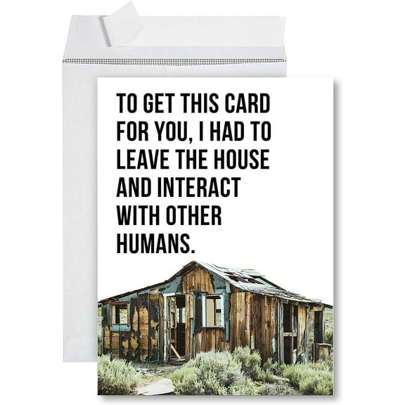 Koyal Wholesale Interact With Other Humans Funny Jumbo Birthday Greeting Card with Envelope, 11'' x1"