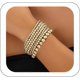 thumbnail image 1 of 7PCS Layered Beaded Bracelets Set for Women Trendy Stretch Elastic Round Ball Beads Bangles Boho Chunky Gold Stackable Bracelets Dainty Jewelry for Gi, 1 of 5