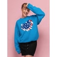 thumbnail image 2 of American Heart 4Th Of July Sweatshirt Women -Image by Shutterstock, Female Large, 2 of 4