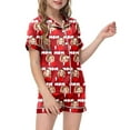 thumbnail image 2 of Children DIY Anniversary Print Pajama Set Short Sleeve Button Up Top And Shorts Set, 2 of 5