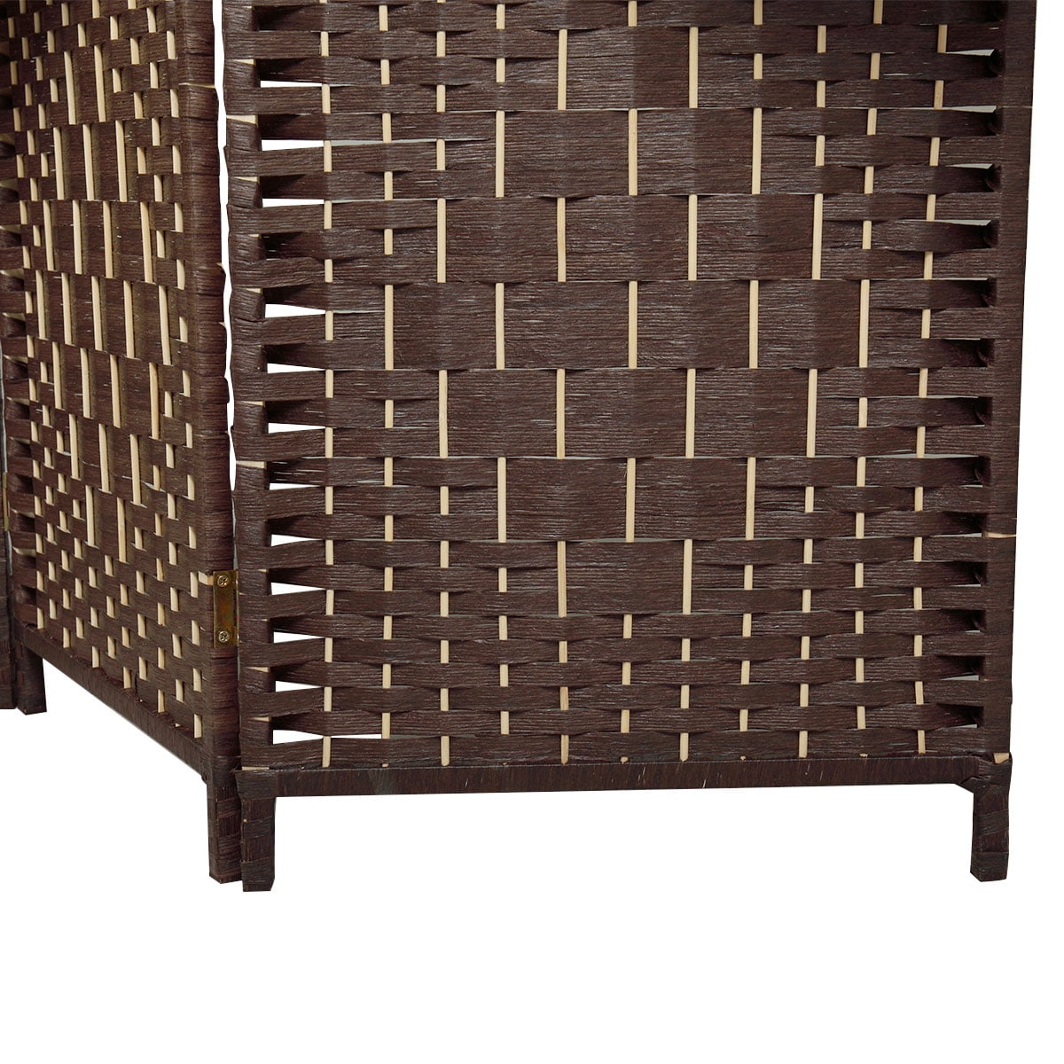 Kepooman Folding Retro Paper Rope Screen with Separate Divide, 4-panel Durable Screen Perfects for Indoor and Outdoor, Dark Brown Kepooman Folding Retro Paper Rope Screen with Separate Divide, 4-panel Durable Screen Perfects for Indoor and Outdoor, Dark Brown