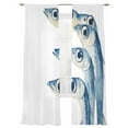 thumbnail image 6 of Blue Fish Sheer Curtains for Living Room Bedroom Coastal Ocean Animal Watercolor White Sheer Curtains 96 Inch Long 2 Panels Set Light Filtering Curtain Window Treatments Drapes for Dining Room, 6 of 6