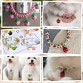 thumbnail image 5 of 1bag 14pcs 7 styles Pet Collar Bells Brass Cherry Panda Frog Strawberry Charm Cat Collar Bell Pet Accessories with Stainless Steel Double Loops Jump Rings for Potty Training, 5 of 6